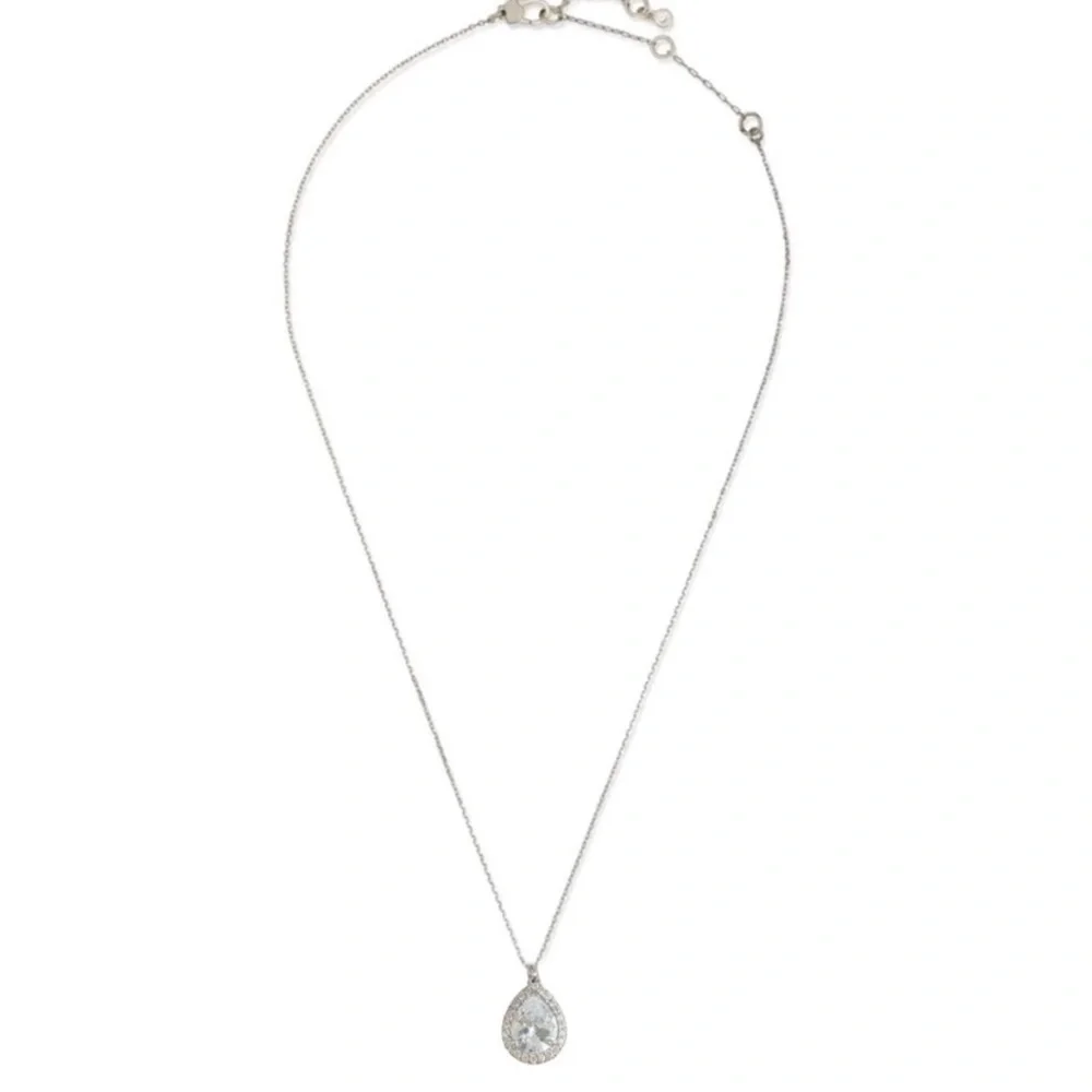 Kate Spade Brilliant Statements Pave Halo Mini Pendant Necklace NWT‎